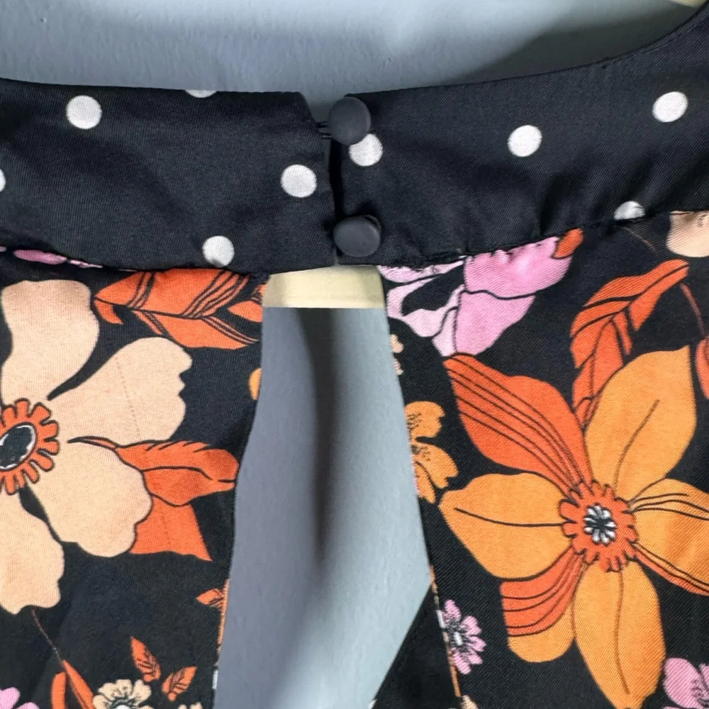 Floral and Polka Dot ASOS Long Sleeve Dress - Picture 5 of 7